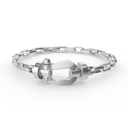 [Resenly Jewelry]FORCE LARGE HORSESHOE CLASP  METAL BRACELET