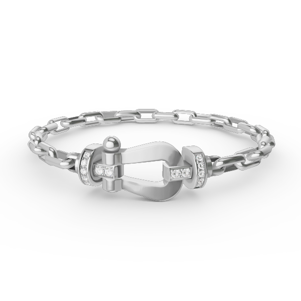 [Resenly Jewelry]FORCE LARGE HORSESHOE CLASP  METAL BRACELET