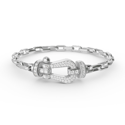 [Resenly Jewelry]FORCE LARGE HORSESHOE CLASP  METAL BRACELET