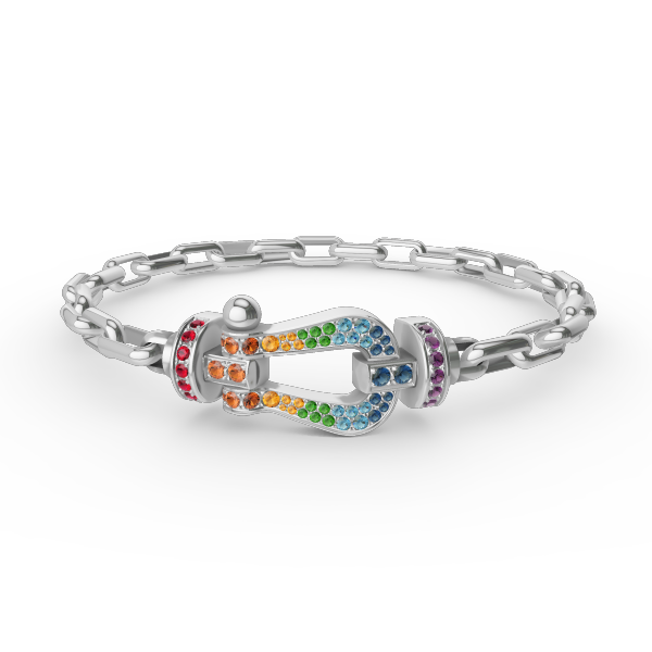 [Resenly Jewelry]FORCE LARGE HORSESHOE CLASP  METAL BRACELET