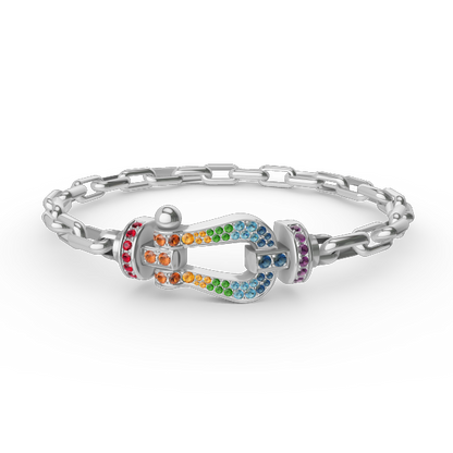 [Resenly Jewelry]FORCE LARGE HORSESHOE CLASP  METAL BRACELET