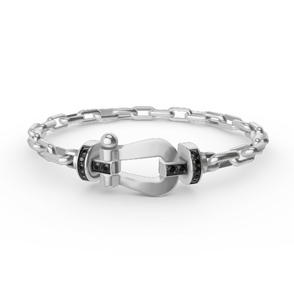 [Resenly Jewelry]FORCE LARGE HORSESHOE CLASP  METAL BRACELET