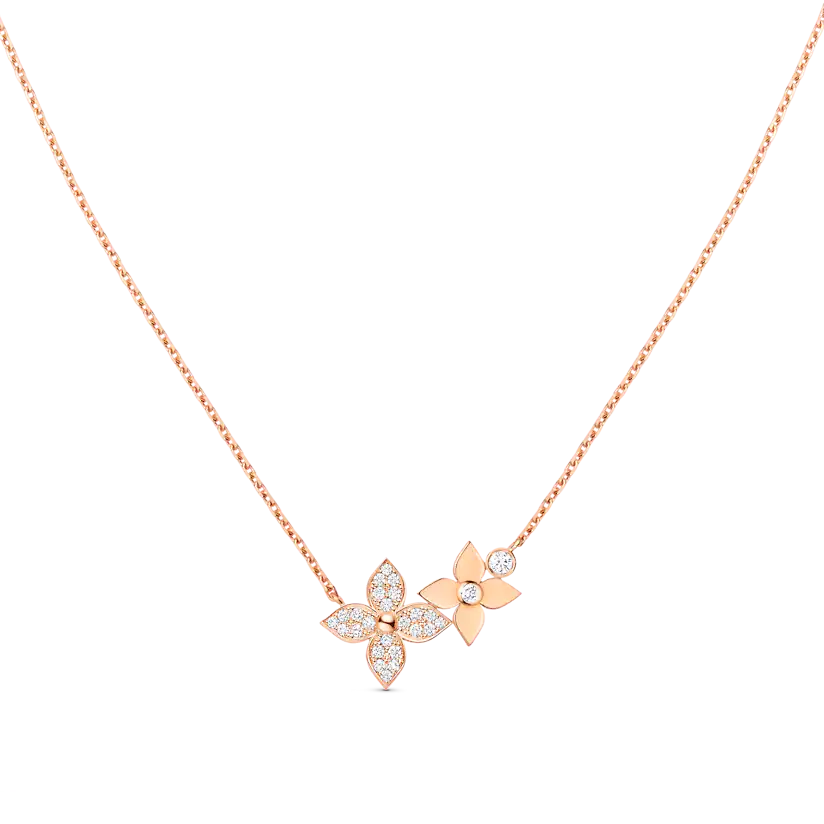 [Resenly Jewelry]STAR BLOSSOM NECKLACE PINK GOLD DIAMONDS