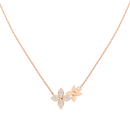 [Resenly Jewelry]STAR BLOSSOM NECKLACE PINK GOLD DIAMONDS