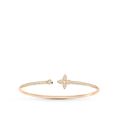 [Resenly Jewelry]IDYLLE PINK GOLD OPEN BRACELET DIAMOND PAVED