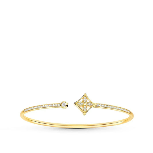 [Renovia Jewelry]IDYLLE GOLD OPEN BRACELET DIAMOND PAVED