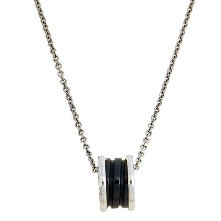 [Resenly Jewelry]ZERO 1 BLACK CERAMIC SILVER NECKLACE
