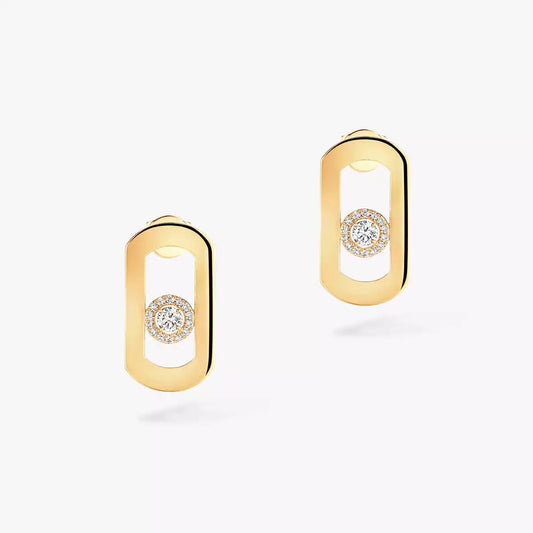[Resenly Jewelry]So Move Diamond Earrings in Yellow Gold