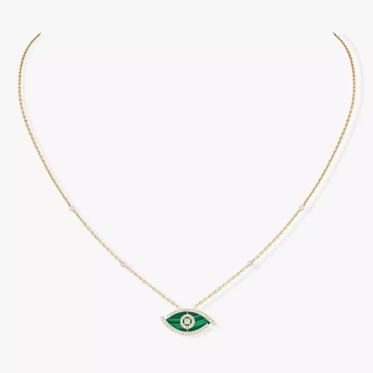 [Resenly Jewelry]Lucky Eye Diamond Necklace in  Gold and Turquoise