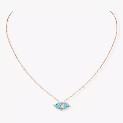 [Resenly Jewelry]Lucky Eye Diamond Necklace in  Gold and Turquoise