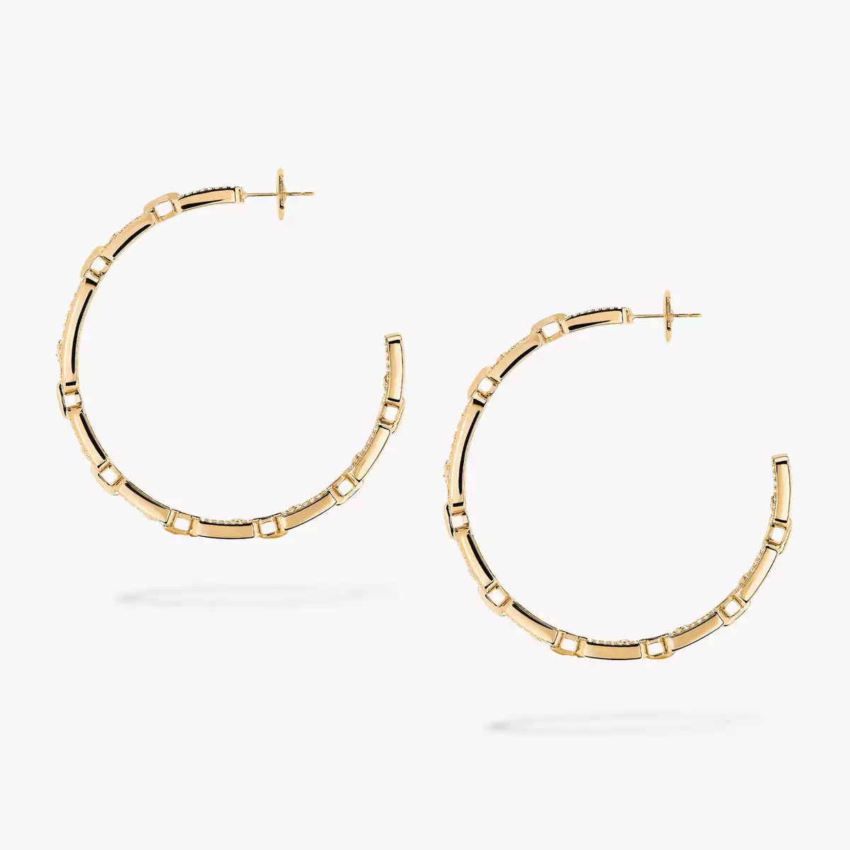[Resenly Jewelry]Move Link Diamond Hoop Earrings