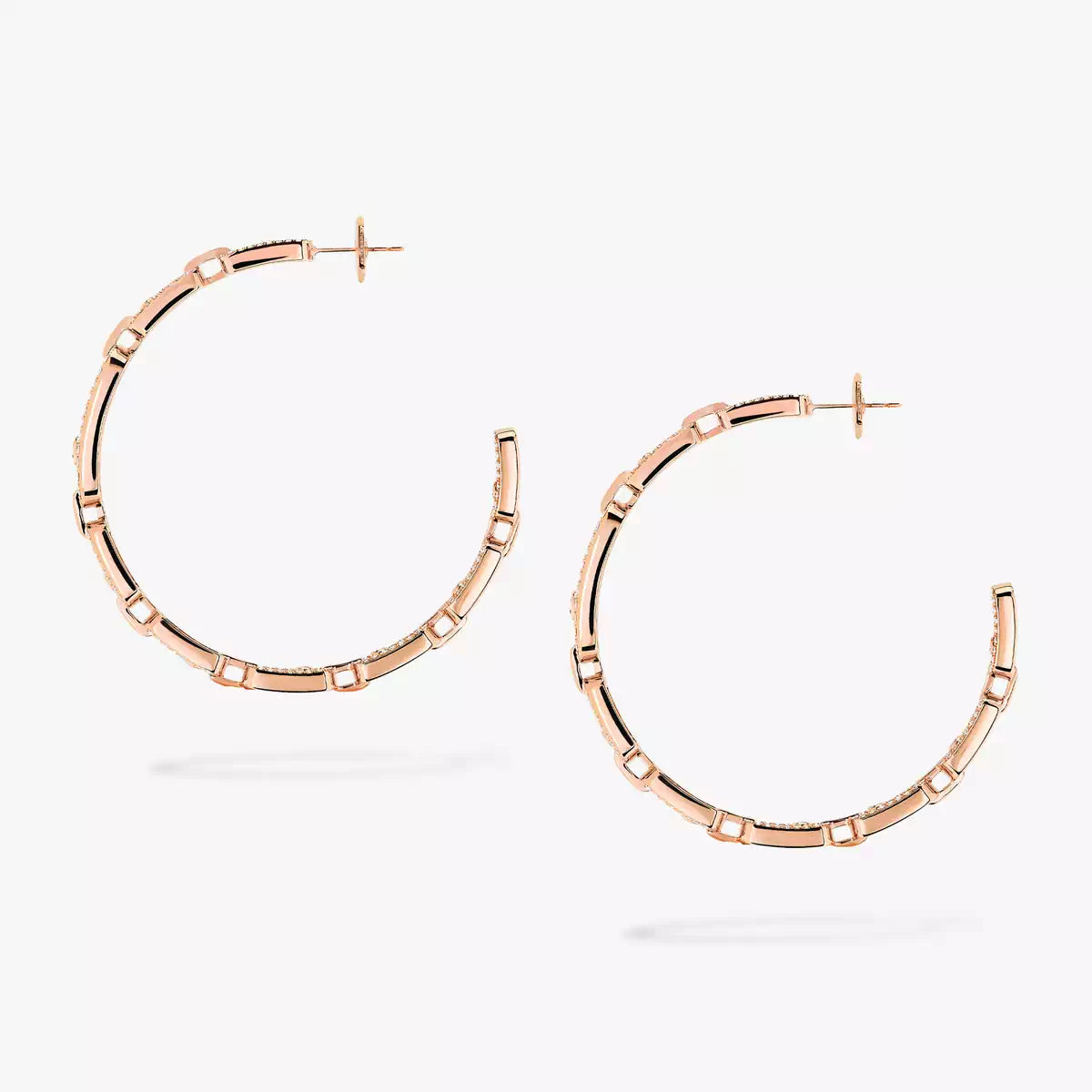 [Resenly Jewelry]Move Link Diamond Hoop Earrings