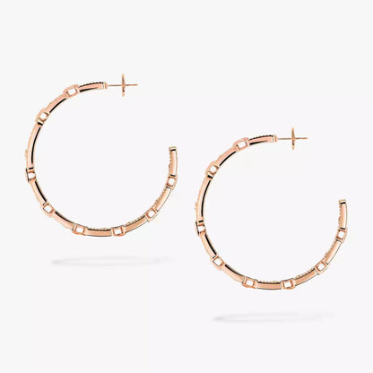 [Resenly Jewelry]Move Link Diamond Hoop Earrings