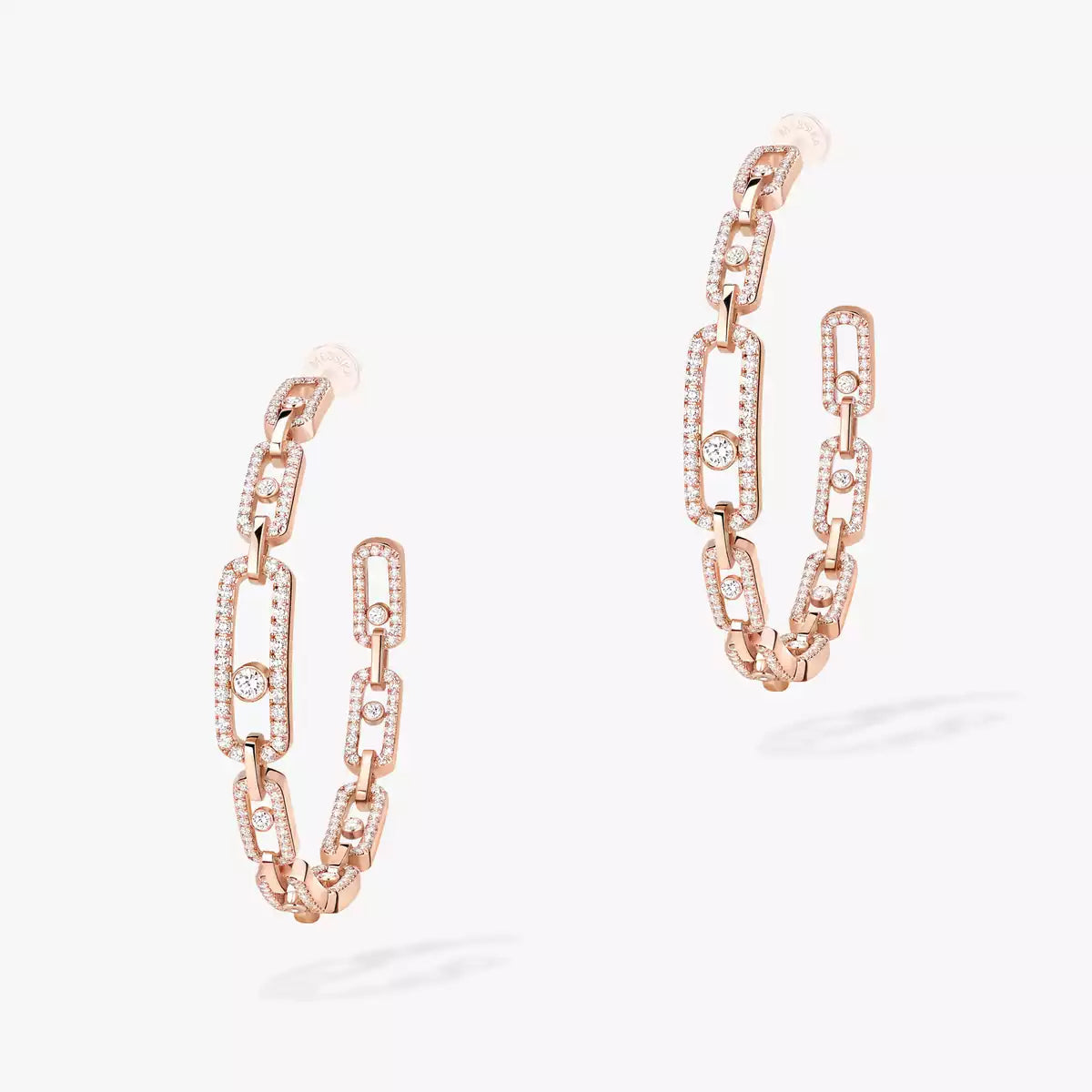 [Resenly Jewelry]Move Link Diamond Hoop Earrings