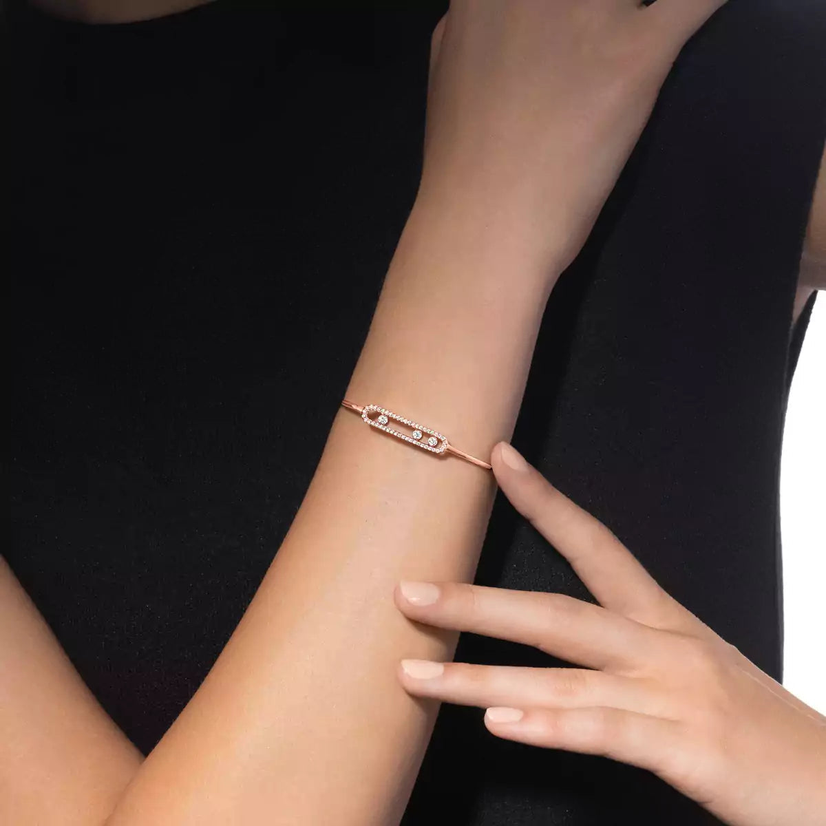 [Resenly Jewelry]Move Pavé Diamond Bangle Bracelet M