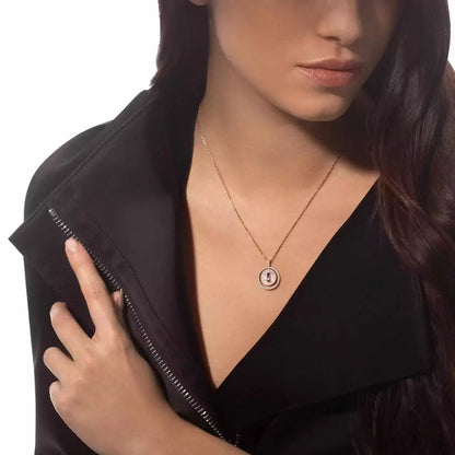 [Resenly Jewelry]Lucky Move Diamond Necklace in Rose Gold and White Mother-of-Pearl