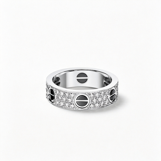 [Resenly Jewelry]LOVE RING 5.5MM DIAMONDS PAVED CERAMIC