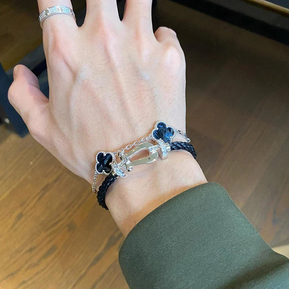 [Resenly Jewelry]CLOVER 5 MOTIF PIETERSITE BRACELET COLLECTION