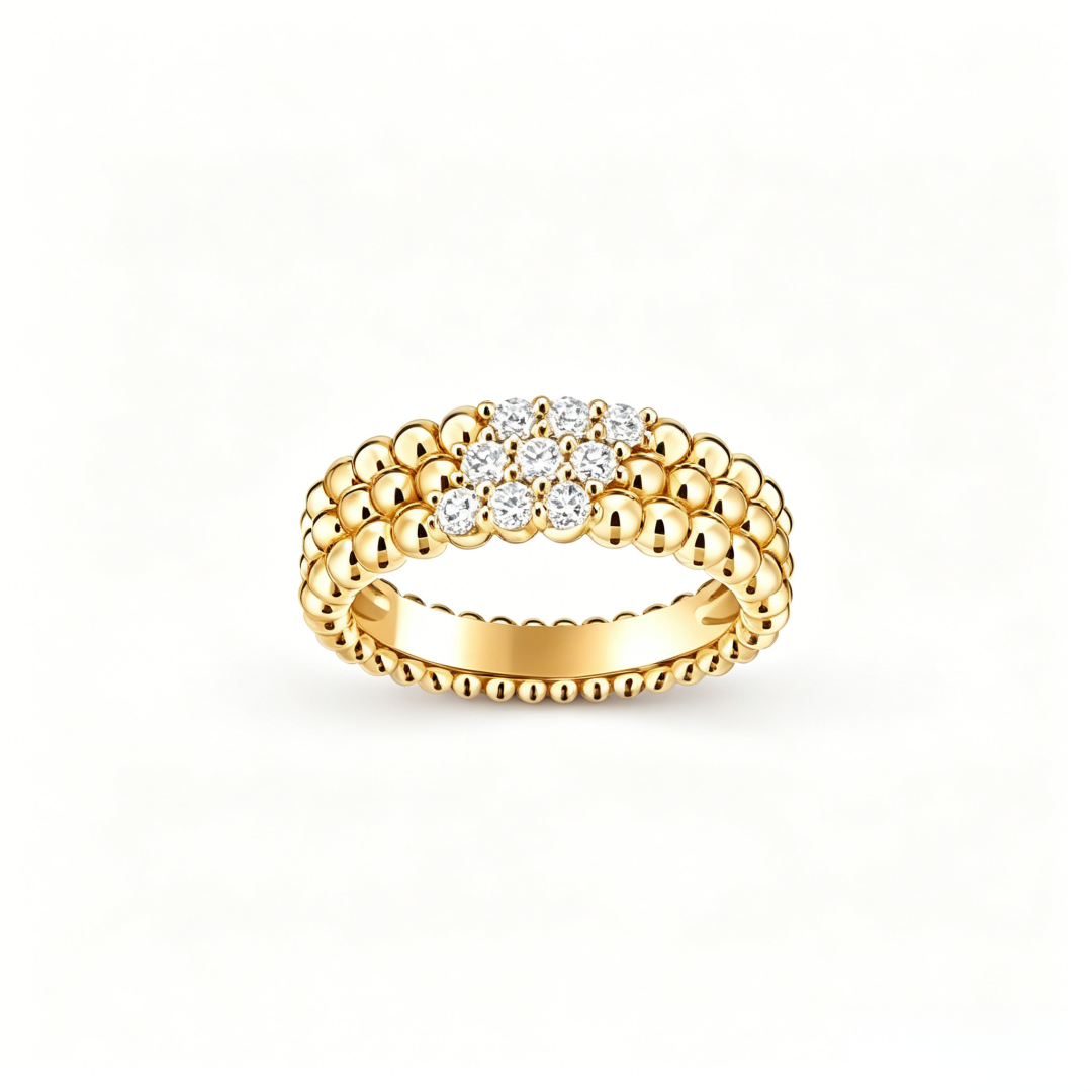[Resenly Jewelry] THREE-ROW DIAMOND RING
