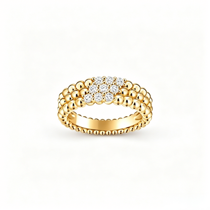 [Resenly Jewelry] THREE-ROW DIAMOND RING