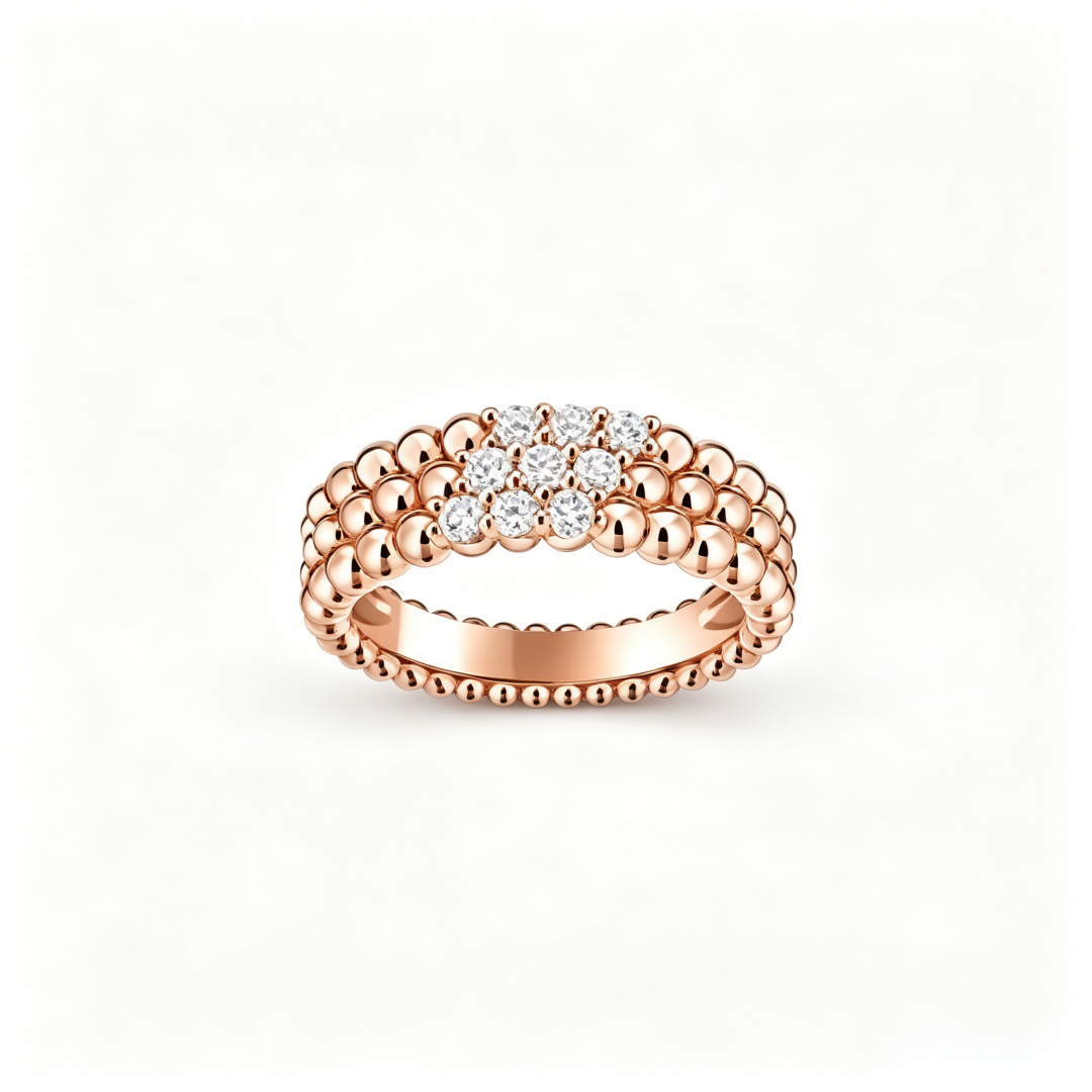 [Resenly Jewelry] THREE-ROW DIAMOND RING