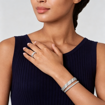 [Resenly Jewelry] THREE-ROW DIAMOND RING