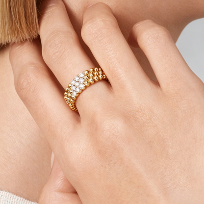 [Resenly Jewelry] THREE-ROW DIAMOND RING