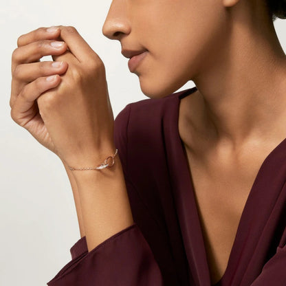 [Resenly Jewelry]LOVE DOUBLE RING HALF DIAMOND BRACELET