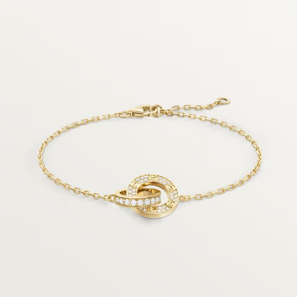 [Resenly Jewelry]LOVE DOUBLE RING FULL DIAMOND BRACELET