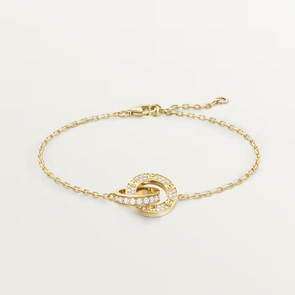 [Resenly Jewelry]LOVE DOUBLE RING FULL DIAMOND BRACELET