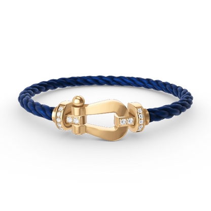 [Resenly Jewelry]FORCE LARGE HORSESHOE HALF DIAMOND BRACELET GOLD