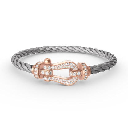 [Resenly Jewelry]FORCE LARGE HORSESHOE FULL DIAMOND BRACELET ROSE GOLD