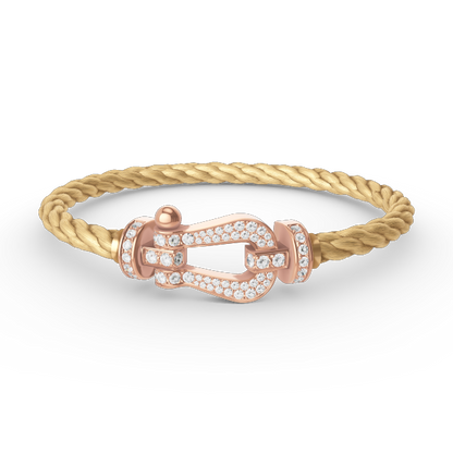 [Resenly Jewelry]FORCE LARGE HORSESHOE FULL DIAMOND BRACELET ROSE GOLD