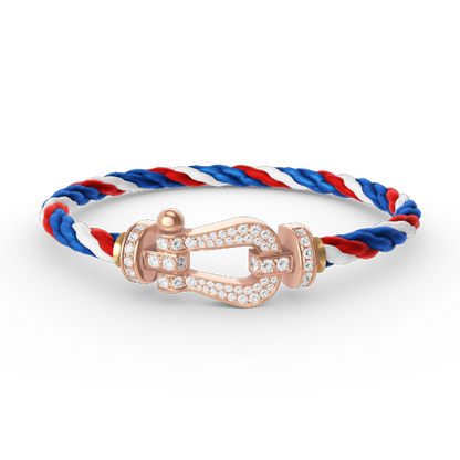 [Resenly Jewelry]FORCE LARGE HORSESHOE FULL DIAMOND BRACELET ROSE GOLD