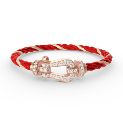 [Resenly Jewelry]FORCE LARGE HORSESHOE FULL DIAMOND BRACELET ROSE GOLD