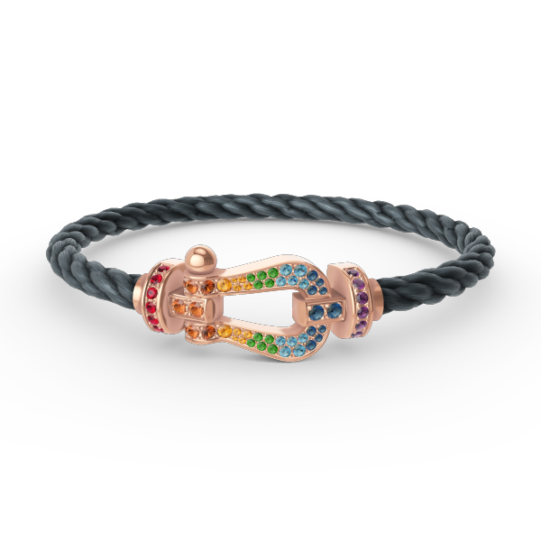 [Resenly Jewelry]FORCE LARGE HORSESHOE  COLORED DIAMOND BRACELET ROSE GOLD