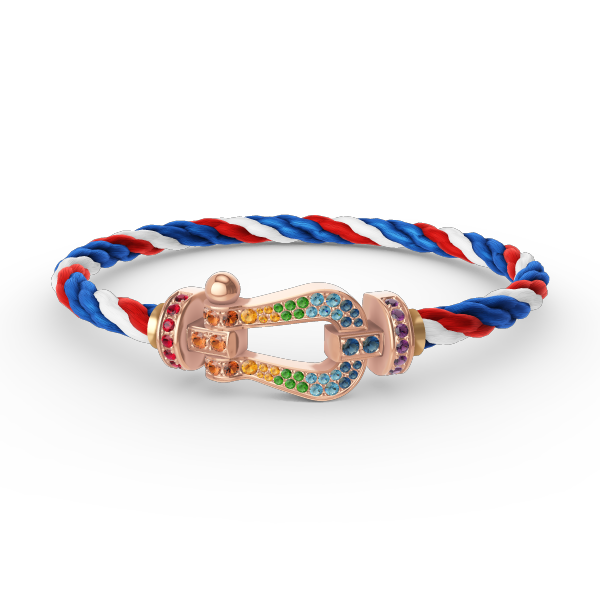 [Resenly Jewelry]FORCE LARGE HORSESHOE  COLORED DIAMOND BRACELET ROSE GOLD