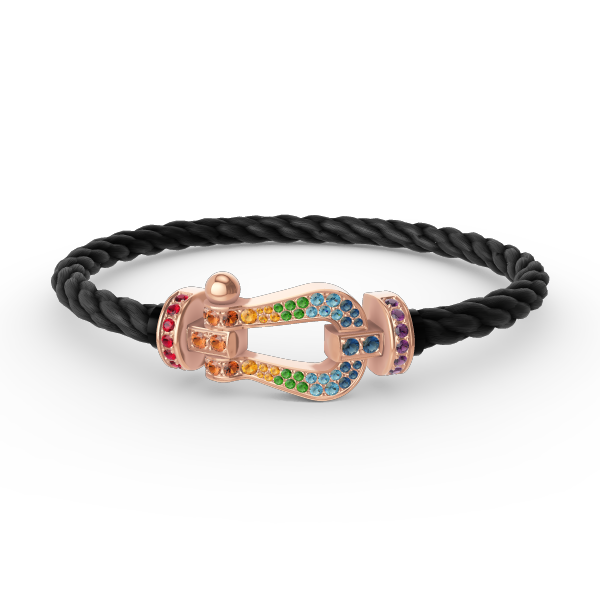 [Resenly Jewelry]FORCE LARGE HORSESHOE  COLORED DIAMOND BRACELET ROSE GOLD