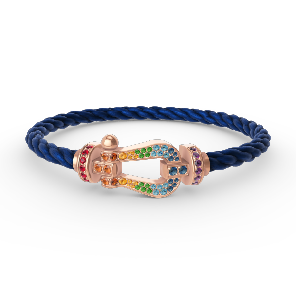 [Resenly Jewelry]FORCE LARGE HORSESHOE  COLORED DIAMOND BRACELET ROSE GOLD