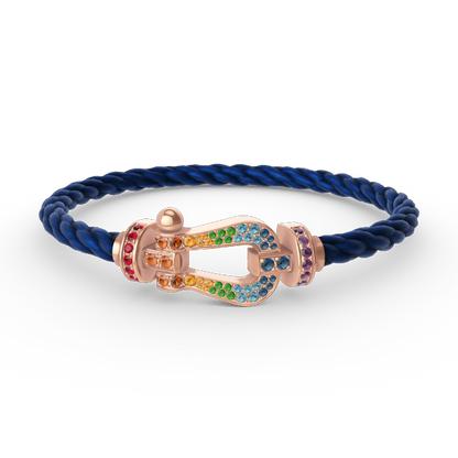 [Resenly Jewelry]FORCE LARGE HORSESHOE  COLORED DIAMOND BRACELET ROSE GOLD