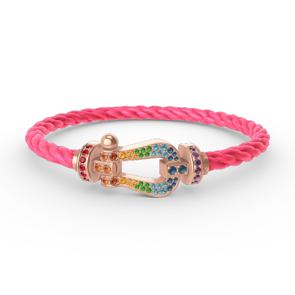 [Resenly Jewelry]FORCE LARGE HORSESHOE  COLORED DIAMOND BRACELET ROSE GOLD