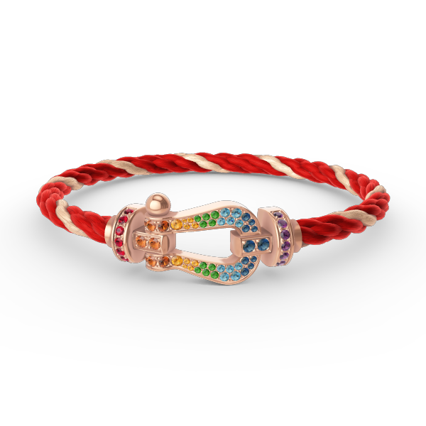[Resenly Jewelry]FORCE LARGE HORSESHOE  COLORED DIAMOND BRACELET ROSE GOLD