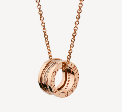 [Resenly Jewelry]ZERO 1 PINK GOLD DIAMOND NECKLACE