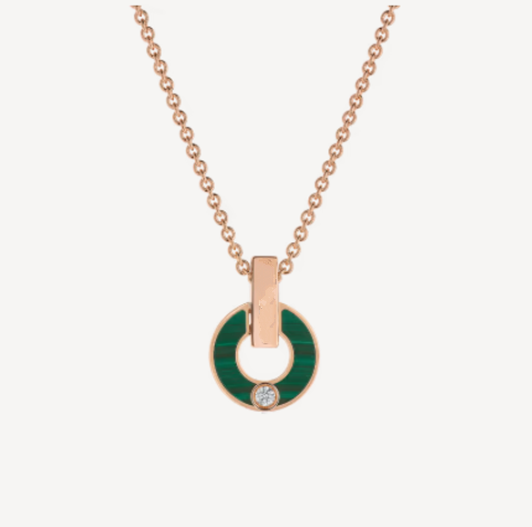 [Resenly Jewelry]GARI NECKLACE PINK GOLD MALACHITE