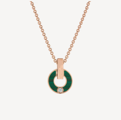 [Resenly Jewelry]GARI NECKLACE PINK GOLD MALACHITE