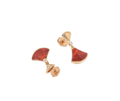 [Resenly Jewelry]DREAM Carnelian PINK GOLD EARRINGS