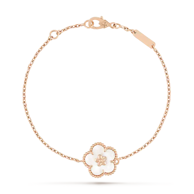 [Resenly Jewelry]LUCKY WHITE MOP PLUM BLOSSOM  BRACELET