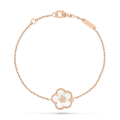 [Resenly Jewelry]LUCKY WHITE MOP PLUM BLOSSOM  BRACELET