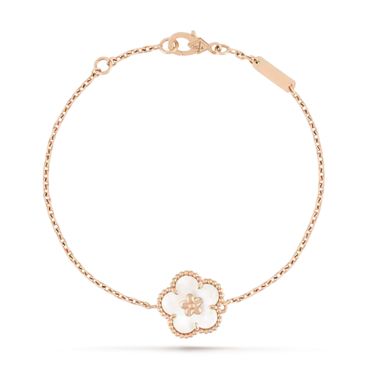 [Resenly Jewelry]LUCKY WHITE MOP PLUM BLOSSOM  BRACELET