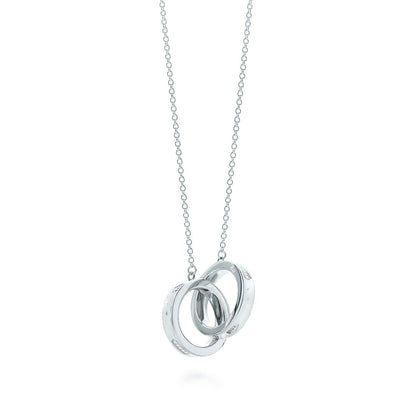 [Resenly Jewelry]INTERLOCKING CIRCLES PENDANT SILVER SMALL NECKLACE